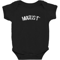 Marist Vintage Stencil University Alumni Arch Font Baby Bodysuit | Artistshot