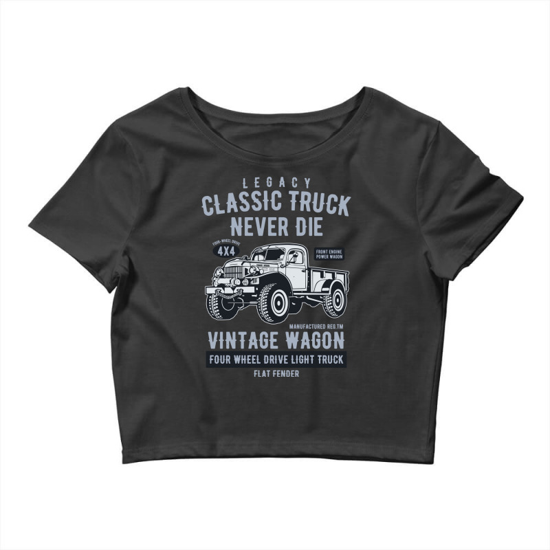 Military Vintage 4x4 Legacy Wagon Truck Gift Crop Top by kaseemsaiga3 | Artistshot