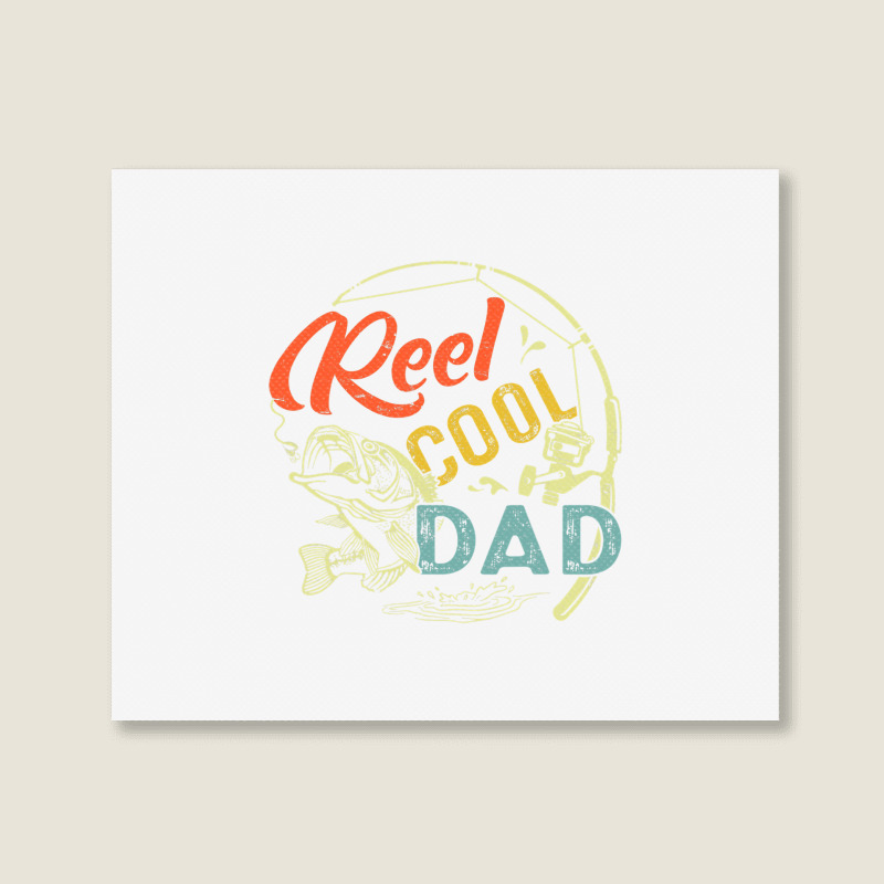 Mens Reel Cool Dad  Funny Valentine Fathers Day Christmas Landscape Canvas Print | Artistshot