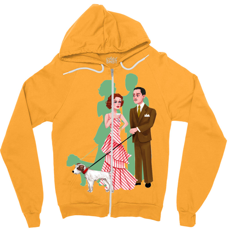 The Thin Man   Myrna Loy & William Powell Zipper Hoodie by appertkapojd | Artistshot