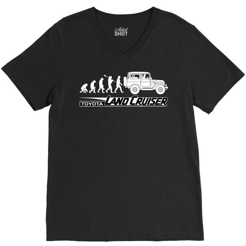 Fj40 Evolution Of Mankind (white) V-neck Tee | Artistshot