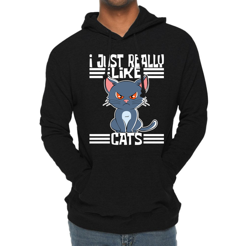 Trending I Just Really Like Cats-rdimm Lightweight Hoodie | Artistshot