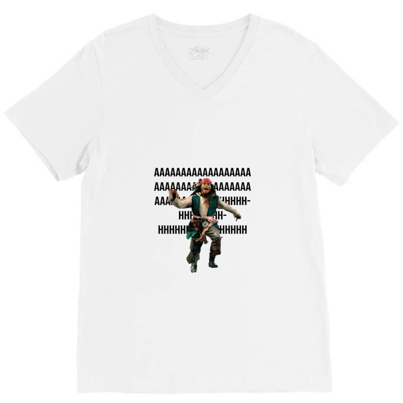 Jack Sparrow Running Away V-Neck Tee by aikhangawade | Artistshot