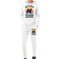 Alaskan Malamute Just A Boy Who Loves Retro Vintage Sunset Raglan Base Hoodie & Jogger Set | Artistshot