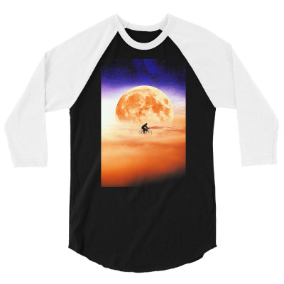Bike T  Shirt Riding A Bicycle Through The Clouds T  Shirt 3/4 Sleeve Shirt Designed By Bradtkeabbey155