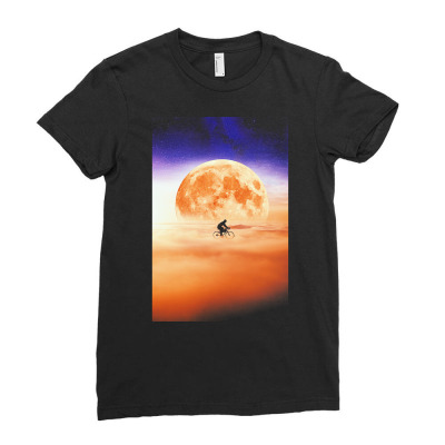 Bike T  Shirt Riding A Bicycle Through The Clouds T  Shirt Ladies Fitted T-shirt Designed By Bradtkeabbey155