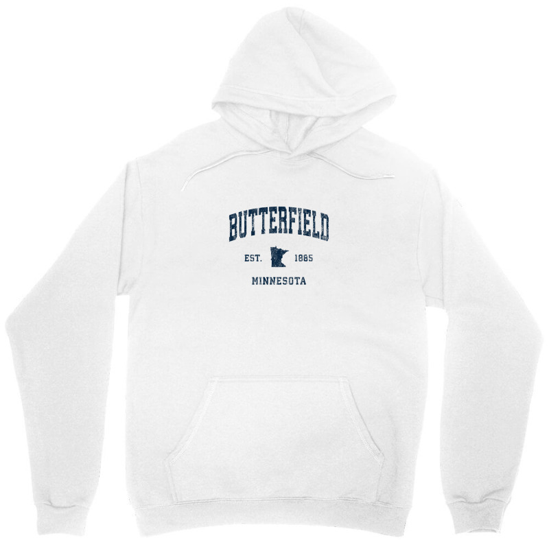 Butterfield Minnesota Mn Vintage Athletic Navy Sports Design Unisex Hoodie by legatgzlezy | Artistshot