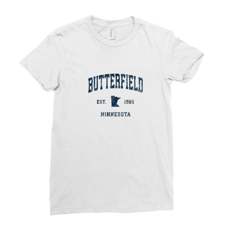 Butterfield Minnesota Mn Vintage Athletic Navy Sports Design Ladies Fitted T-Shirt by legatgzlezy | Artistshot