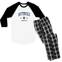 Butterfield Minnesota Mn Vintage Athletic Navy Sports Design Men's 3/4 Sleeve Pajama Set | Artistshot