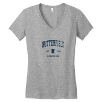 Butterfield Minnesota Mn Vintage Athletic Navy Sports Design Women's V-neck T-shirt | Artistshot