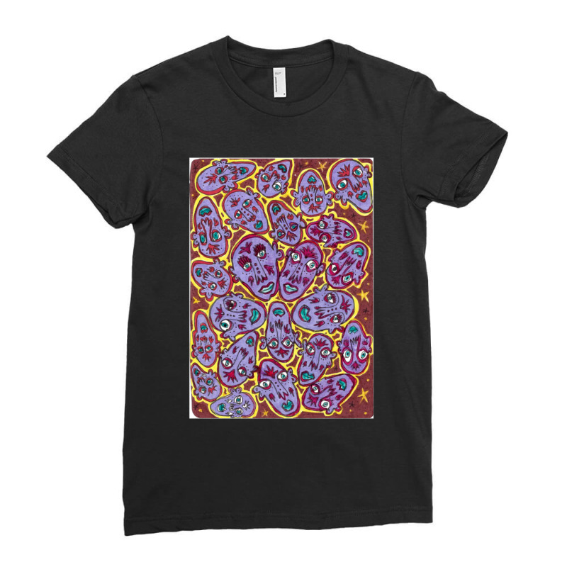 Multiple Faces Overlayed Ladies Fitted T-Shirt by BrentBir | Artistshot