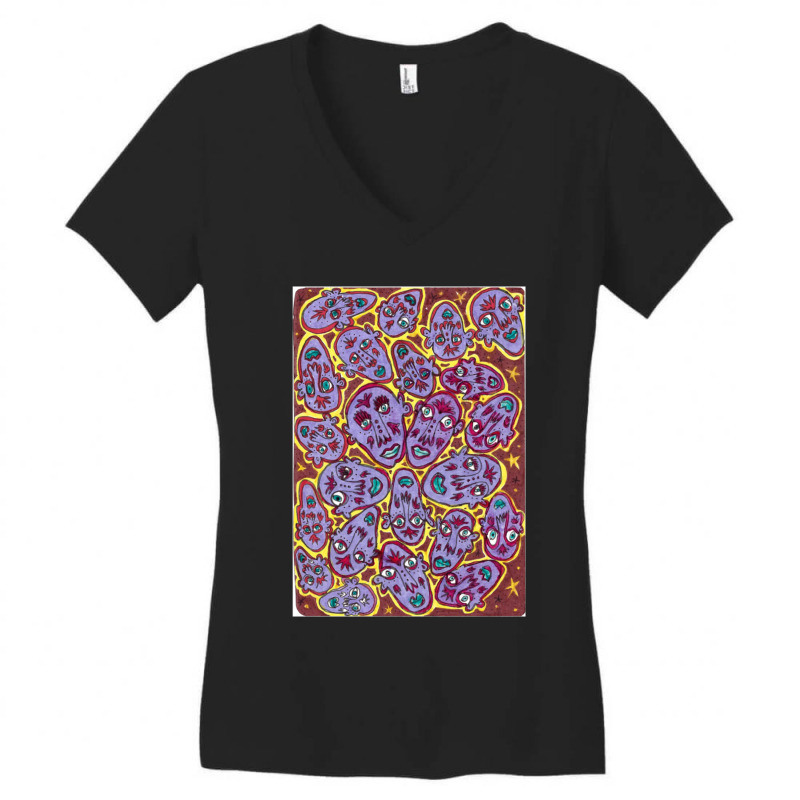 Multiple Faces Overlayed Women's V-Neck T-Shirt by BrentBir | Artistshot