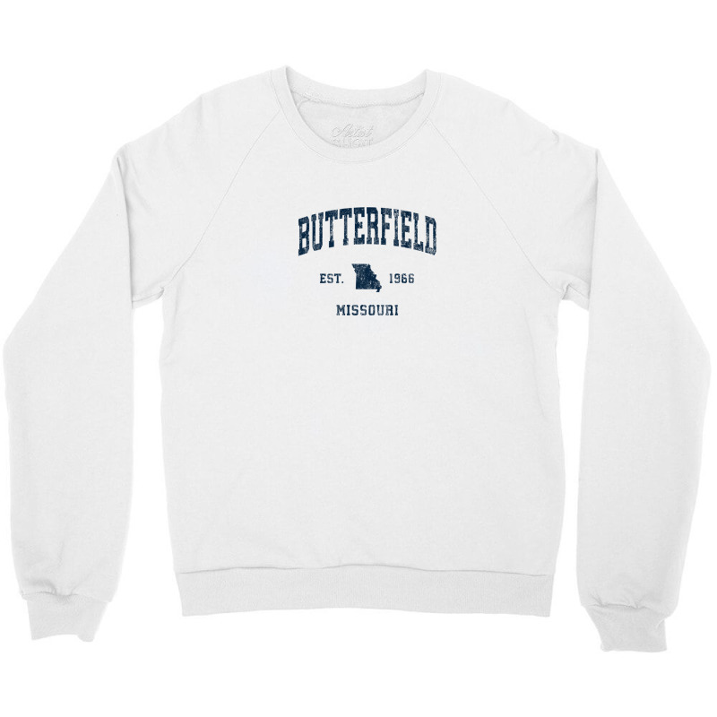 Butterfield Missouri Mo Vintage Athletic Navy Sports Design Crewneck Sweatshirt by legatgzlezy | Artistshot