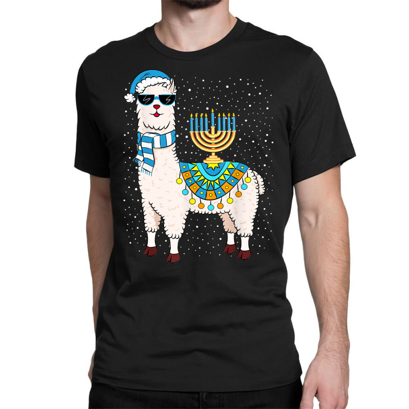 Llama With Jewish Hanukkah Chanukah Menorah Classic T-shirt | Artistshot