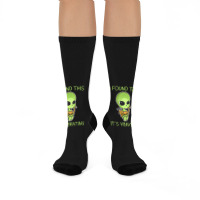 I Found This Its Vibrating Funny Aliens Cat Lovers Owner 34 Crew Socks | Artistshot