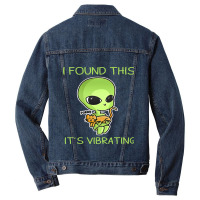 I Found This Its Vibrating Funny Aliens Cat Lovers Owner 34 Men Denim Jacket | Artistshot