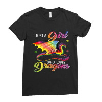 Just A Girl Who Loves Dragons Cute Dragon Themed Teen 95 Ladies Fitted T-shirt | Artistshot