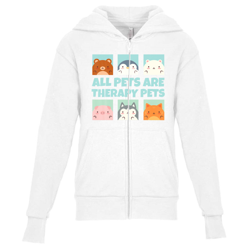 All Pets Are Therapy Pets Animal Pet Therapy Mental Health Youth Zipper Hoodie by stampfhadjisw | Artistshot