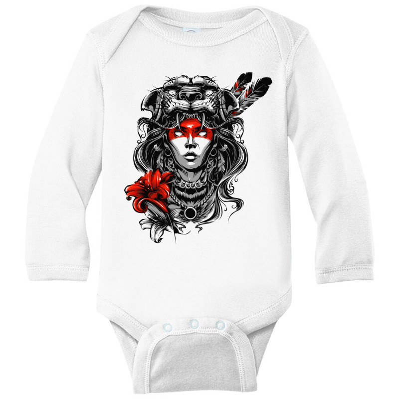 Jaguar Woman Long Sleeve Baby Bodysuit | Artistshot