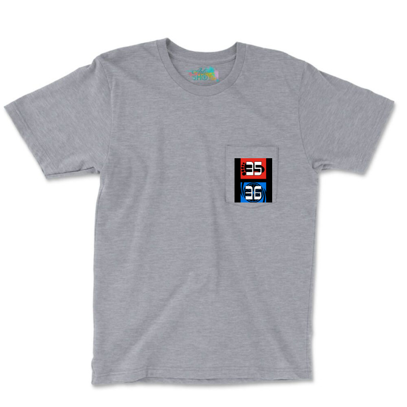 35 And 36 Sticker Poster Blue Pocket T-shirt | Artistshot