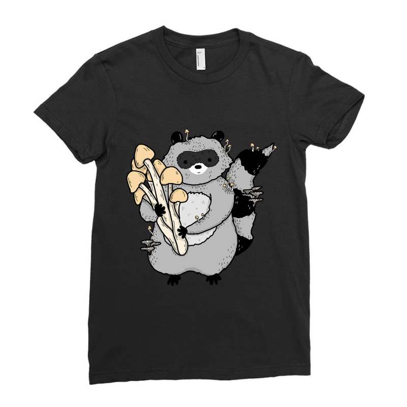 Hot Trend Mushy Raccoon Ladies Fitted T-Shirt by macklinsampson | Artistshot