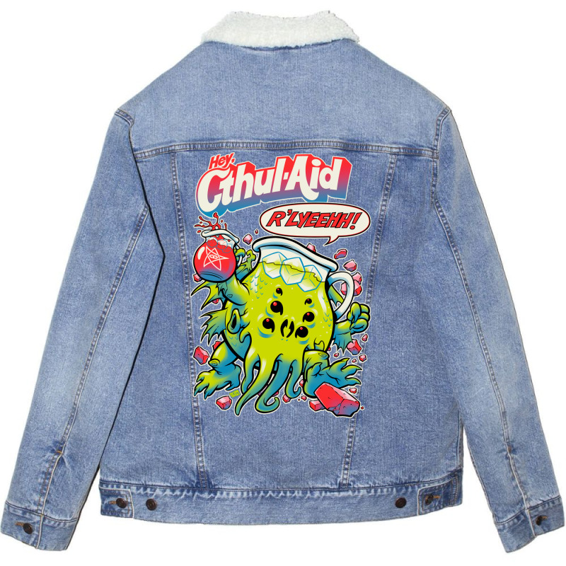 Cthul Aid Unisex Sherpa-Lined Denim Jacket by kalanglastiki | Artistshot