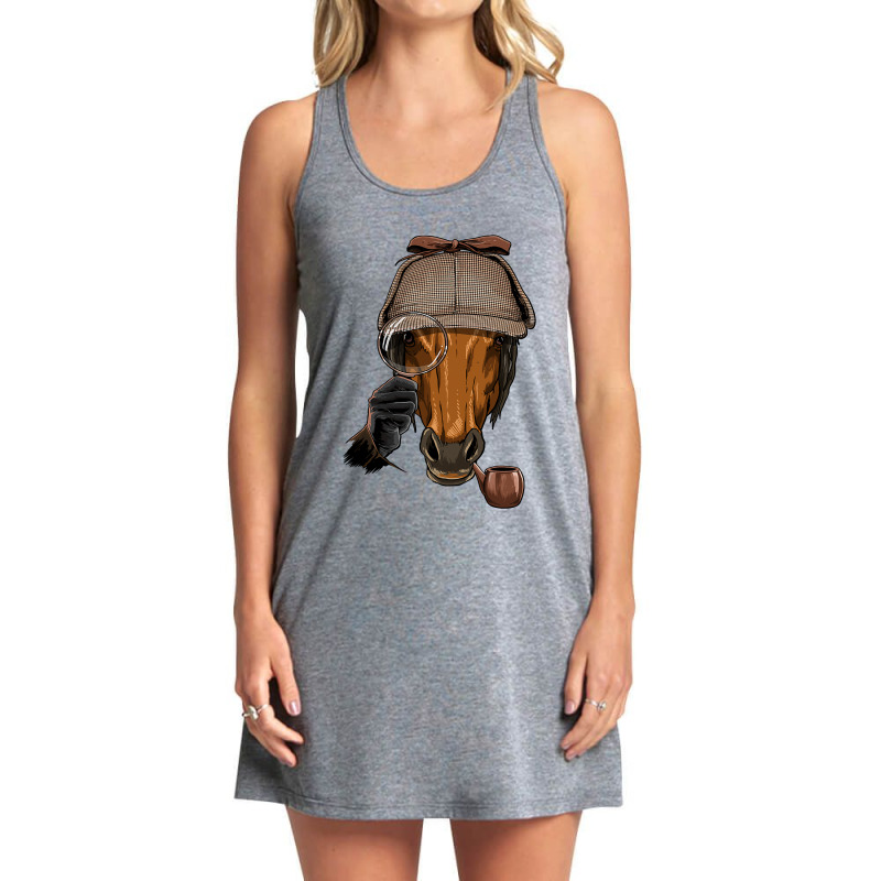 Detective Horse Spy Investigator Animal Horse Lover Cowboy 44 Tank Dress by SCOTTALLENZ | Artistshot