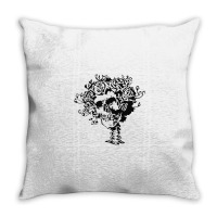 Grateful Skull Hairs Throw Pillow | Artistshot