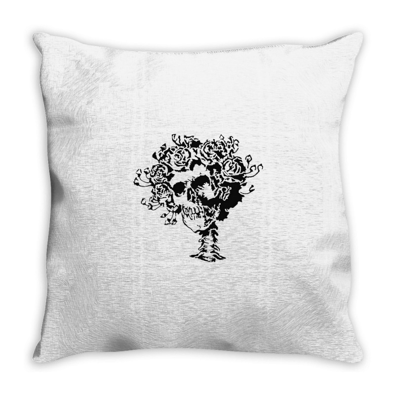 Grateful Skull Hairs Throw Pillow | Artistshot