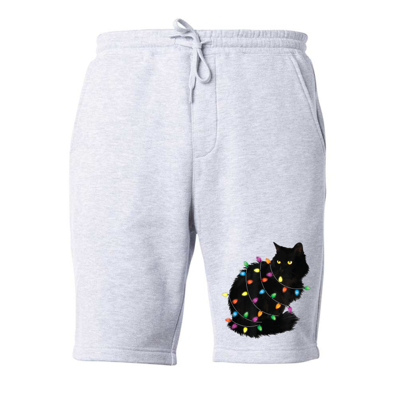 Black Cat Christmas Cat Mom Cat Dad Funny Xmas Cat Fleece Short by Hugo M Garney | Artistshot