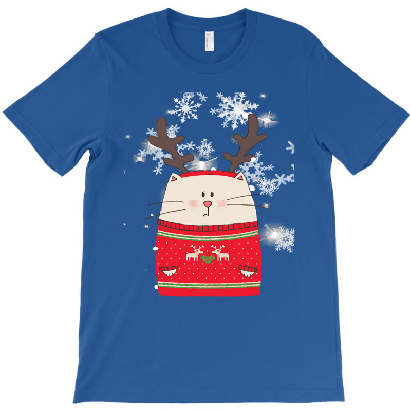 Cat Christmas Cute Cat Reindeer Christmas Costume Gift T-Shirt by Hugo M Garney | Artistshot