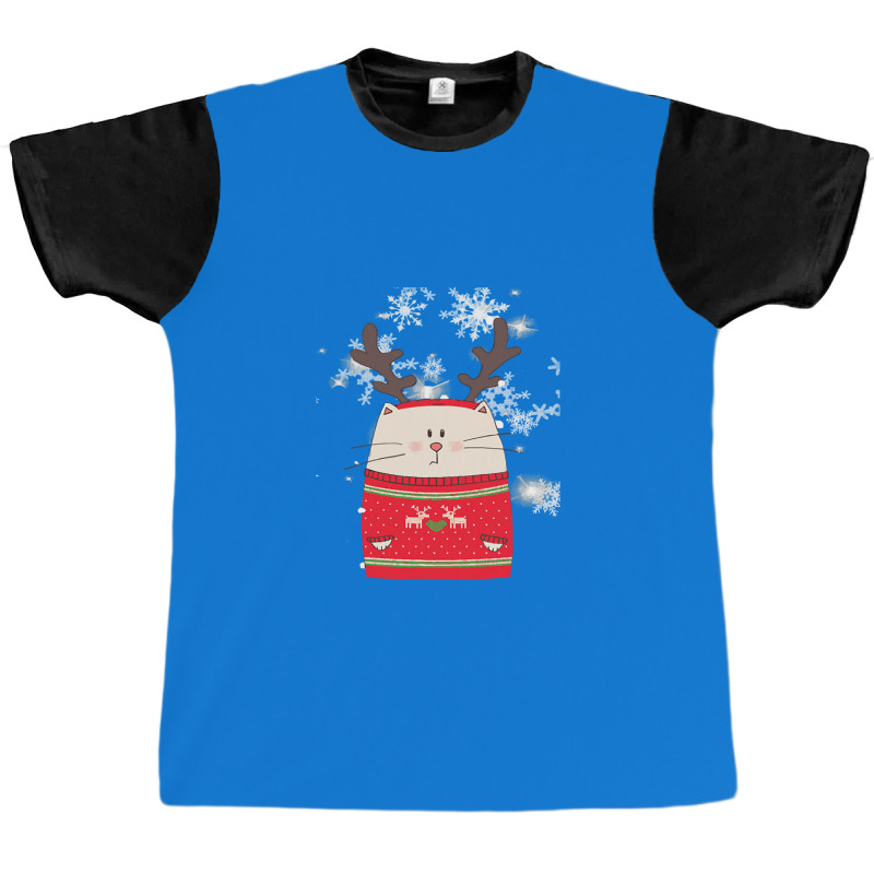 Cat Christmas Cute Cat Reindeer Christmas Costume Gift Graphic T-shirt by Hugo M Garney | Artistshot