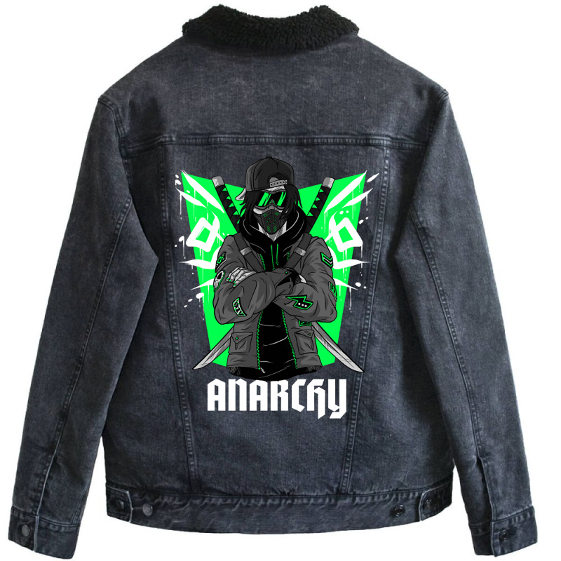 Limited Edition Ninja Warrior Anarchy Unisex Sherpa-Lined Denim Jacket by macklinsampson | Artistshot