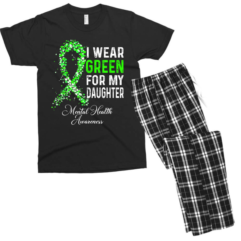 I Wear Green For My Daughter Mental Health Awareness Month Men's T-shirt Pajama Set | Artistshot