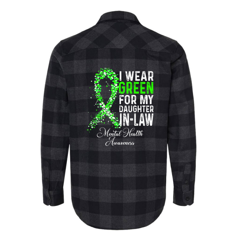 I Wear Green For My Daughter In Law Mental Health Awareness Flannel Shirt | Artistshot