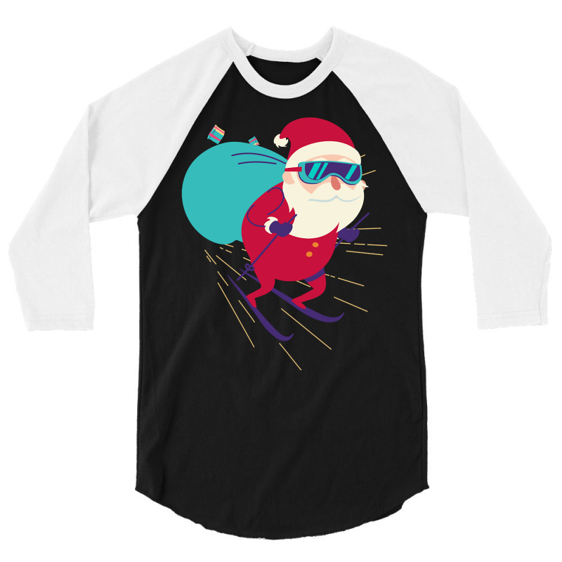 Hot Trend Santa Skiing (2) 3/4 Sleeve Shirt by poppyallen | Artistshot