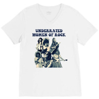 Underrated Women Of Rock Classic  Aesthetic V-neck Tee | Artistshot