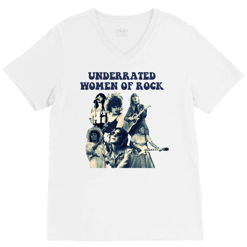 Underrated Women Of Rock Classic  Aesthetic V-neck Tee | Artistshot