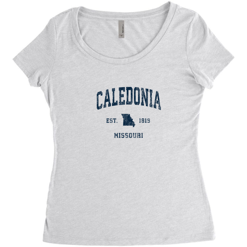 Caledonia Missouri Mo Vintage Athletic Navy Sports Design Women's Triblend Scoop T-shirt by legatgzlezy | Artistshot