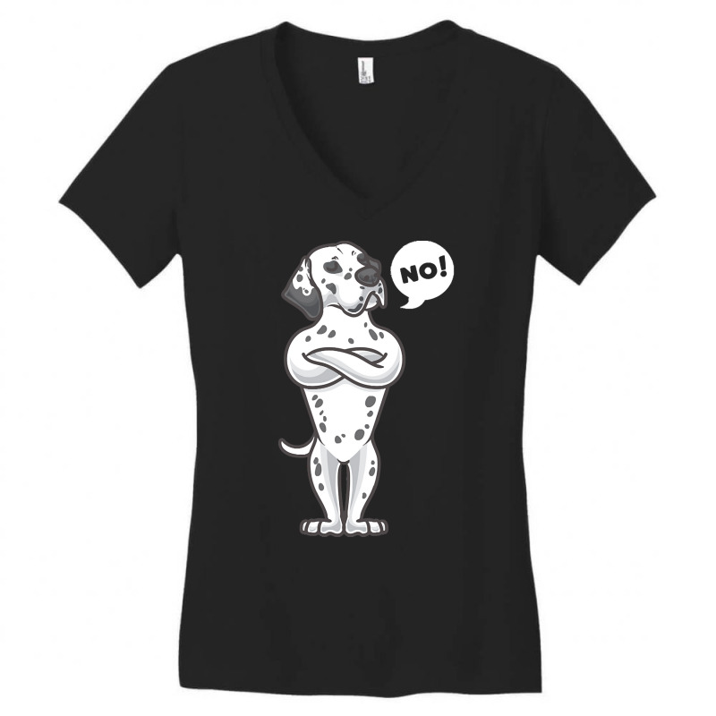 Dalmatian Dog T Shirtstubborn Dalmatian Dog Funny T Shirt Women's V-Neck T-Shirt by cheyannemurazik415 | Artistshot