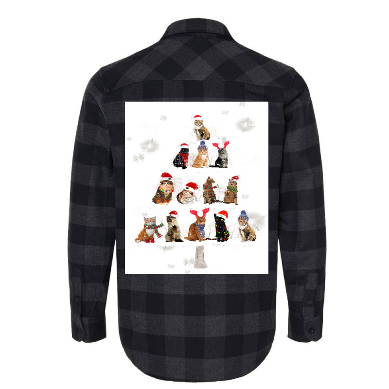 Cat Christmas Lovely Cats Christmas Tree Costume Flannel Shirt by Hugo M Garney | Artistshot