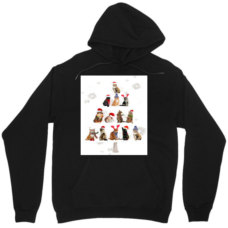 Cat Christmas Lovely Cats Christmas Tree Costume Unisex Hoodie by Hugo M Garney | Artistshot