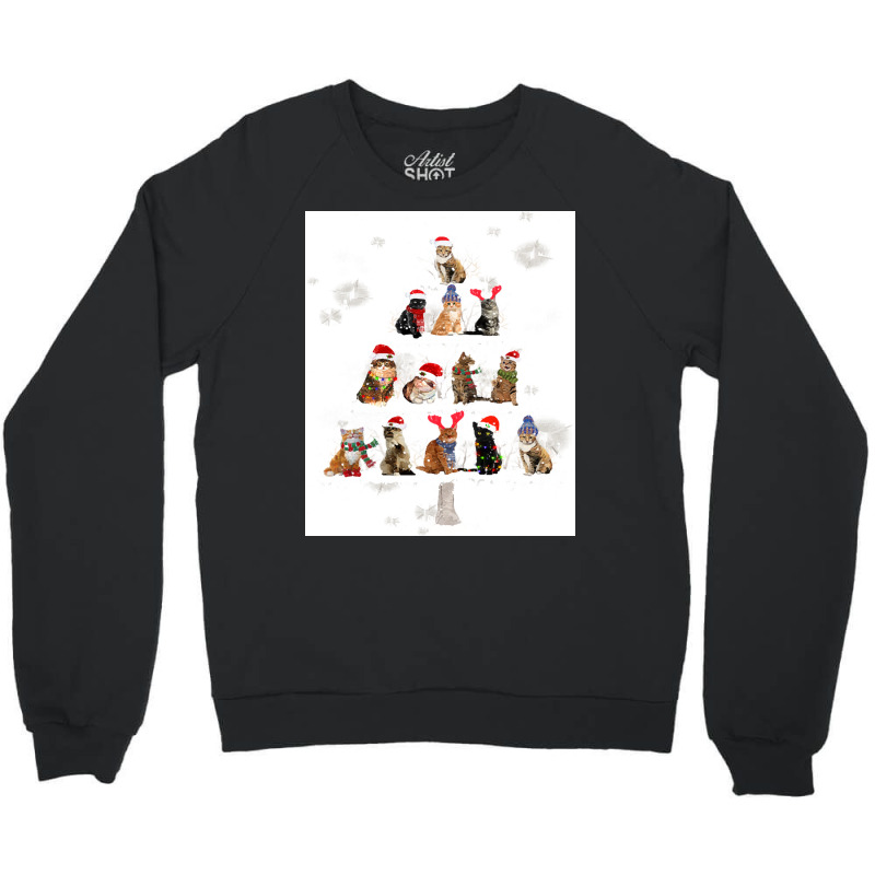 Cat Christmas Lovely Cats Christmas Tree Costume Crewneck Sweatshirt by Hugo M Garney | Artistshot