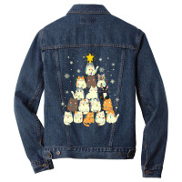 Cat Christmas Tree Christmas Cat Tree   Cat Lover Christmas Men Denim Jacket | Artistshot