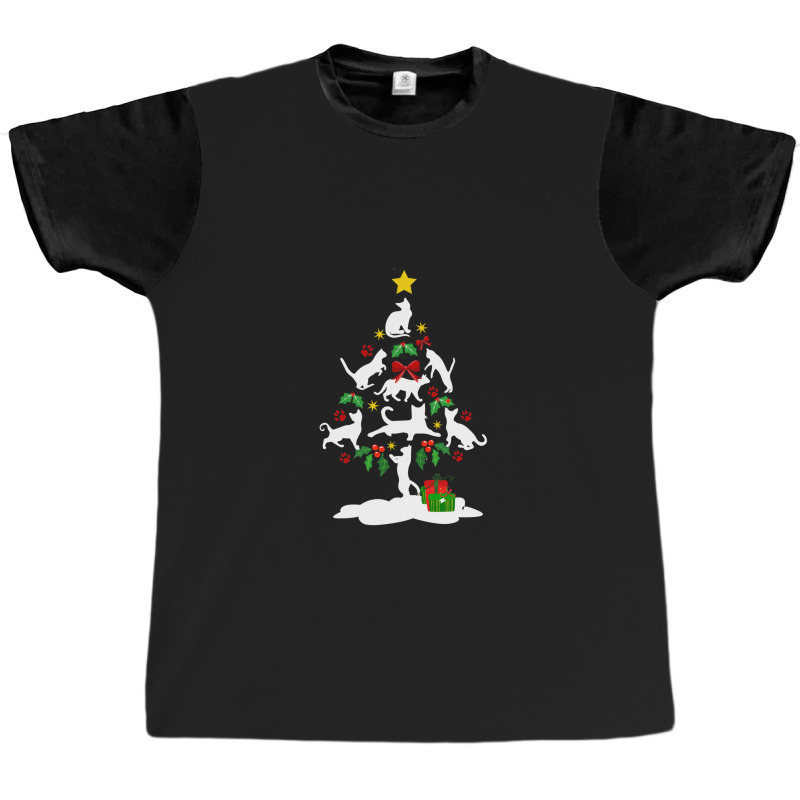 Cat Christmas Tree Xmas Gift For Cat Lovers Graphic T-shirt by Hugo M Garney | Artistshot