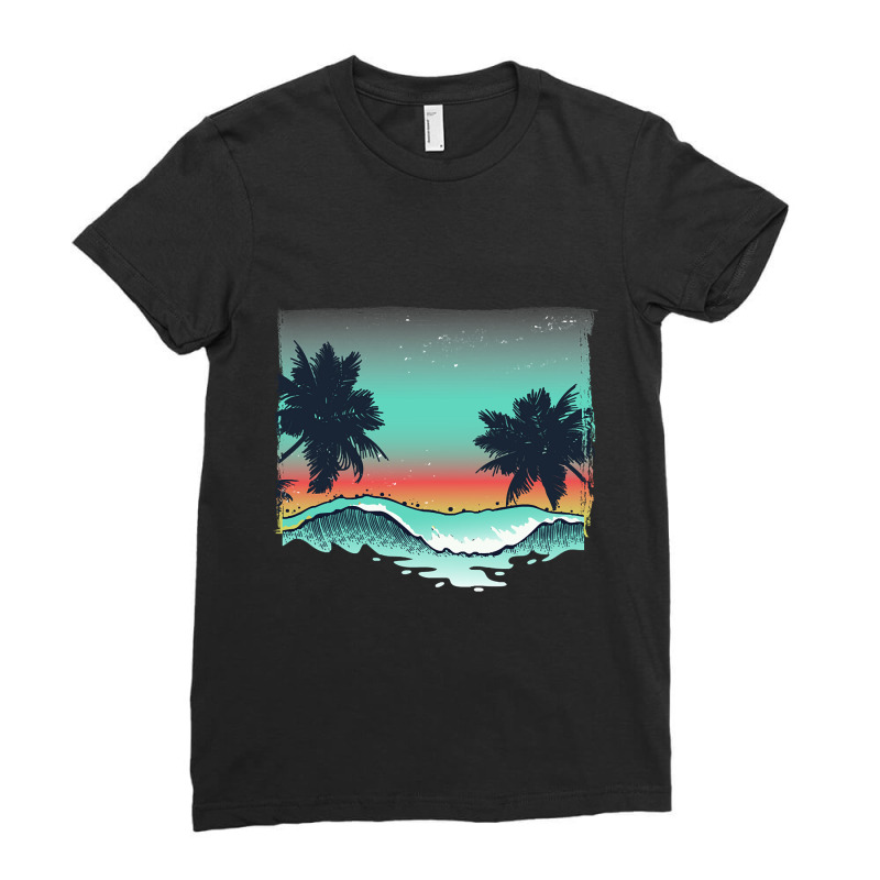 Hot Trend Palm Tree-lc6ez Ladies Fitted T-Shirt by macklinsampson | Artistshot