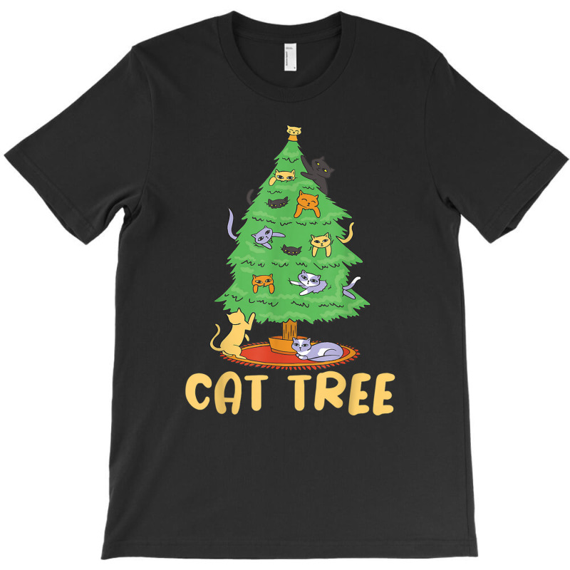 Cat Tree With Cats And Christmas Tree T-Shirt by Hugo M Garney | Artistshot