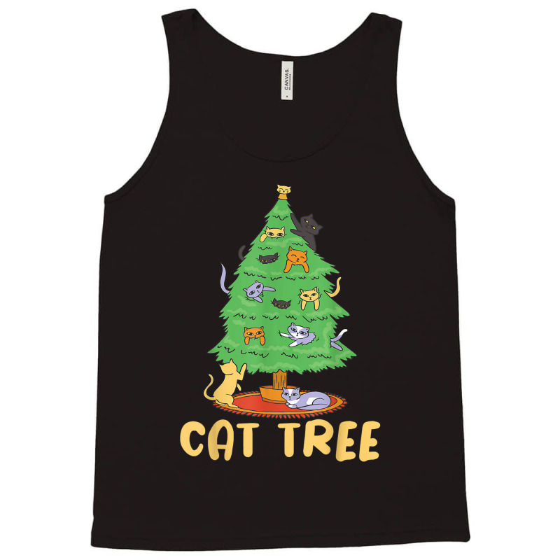 Cat Tree With Cats And Christmas Tree Tank Top by Hugo M Garney | Artistshot