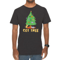 Cat Tree With Cats And Christmas Tree Vintage T-shirt | Artistshot