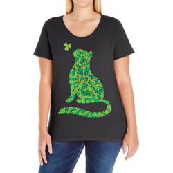 shamrock cat happy saint patricks day Ladies Curvy T-Shirt | Artistshot